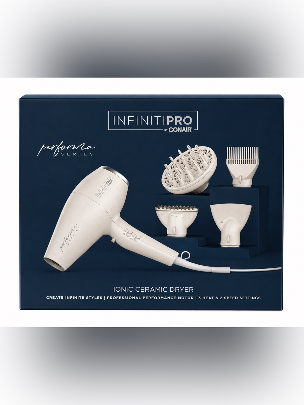 INFINITIPRO Conair Performa Ionic Ceramic Hair Dryer Set Pearl
